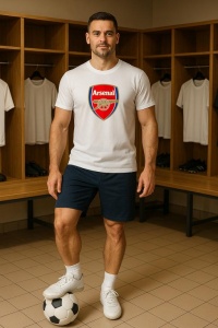 Tricou barbat cu logo stema Arsenal FC Anglia , din bumbac 100% - Img 9