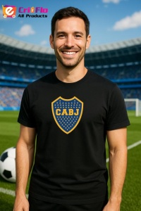 Tricou barbat cu logo stema Boca Juniors Argentina , din bumbac 100% - Img 5