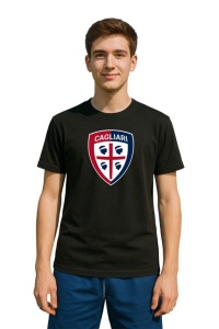 Tricou barbat cu logo stema Cagliari Calcio Italia , din bumbac 100% - Img 2
