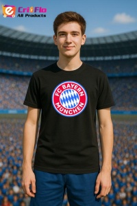 Tricou barbat cu logo stema FC Bayern München Germania , din bumbac 100% - Img 4