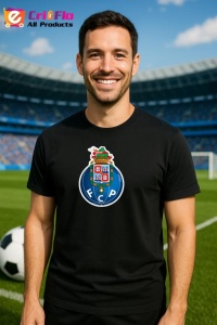 Tricou barbat cu logo stema FC Porto Portugalia , din bumbac 100%