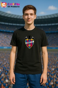 Tricou barbat cu logo stema Levante UD Spania , din bumbac 100% - Img 4