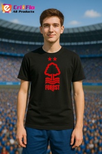 Tricou barbat cu logo stema Nottingham Forest FC Anglia , din bumbac 100% - Img 4