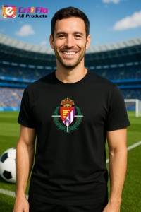 Tricou barbat cu logo stema Real Valladolid Spania , din bumbac 100% - Img 6