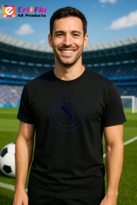 Tricou barbat cu logo stema SSC Napoli Italia , din bumbac 100% - Img 5