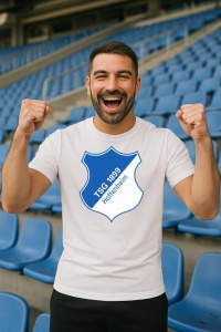 Tricou barbat cu logo stema TSG Hoffenheim Germania , din bumbac 100%