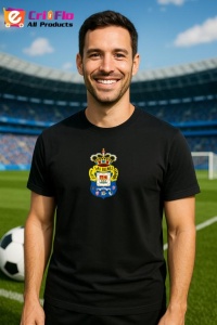 Tricou barbat cu logo stema UD Las Palmas Spania , din bumbac 100% - Img 6