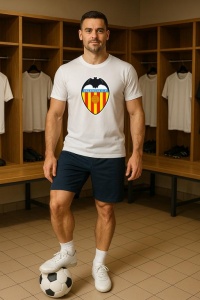 Tricou barbat cu logo stema Valencia_CF Spania , din bumbac 100% - Img 9