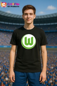 Tricou barbat cu logo stema VfL Wolfsburg Germania , din bumbac 100% - Img 4