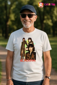 Tricou barbat Kpop cu trupa BLACKPINK LISA 5 music Coreean 172 - Img 5