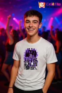 Tricou barbat Kpop cu trupa BTS 8 music Coreean 185 - Img 5