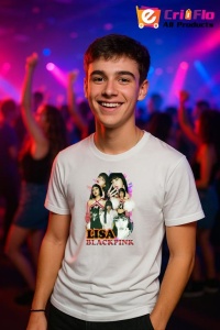 Tricou barbat Kpop cu trupa LISA 7 music Coreean 260 - Img 6