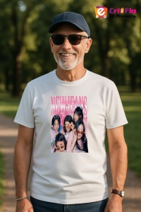 Tricou barbat Kpop cu trupa NEW JEANS music Coreean 276 - Img 5