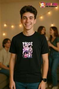 Tricou barbat Kpop cu trupa TWICE 2 music Coreean 297 - Img 7