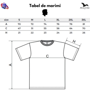Tabel marimi dimensiuni tricou barbat Neon Happy Mickey&Minnie