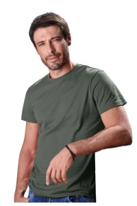 Tricou barbat Simplu basic gri ardezie purtat de un bărbat frumos si tanar