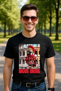 Tricou Barbat Tralalero Tralala cu personajul Bicus Dicus - Italian Brainrot Meme - Img 4