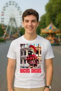 Tricou Barbat Tralalero Tralala cu personajul Bicus Dicus - Italian Brainrot Meme - Img 5