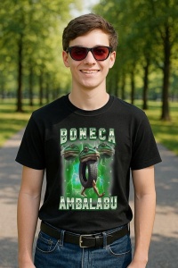 Tricou Barbat Tralalero Tralala cu personajul Boneca Ambalabu Funny Frog Meme Bootleg Italian Brainrot