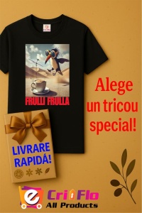 Tricou Barbat Tralalero Tralala cu personajul Frulli Frulla - Italian Brainrot Meme - Img 7