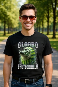 Tricou Barbat Tralalero Tralala cu personajul Glorbo Fruttodrillo - Img 4