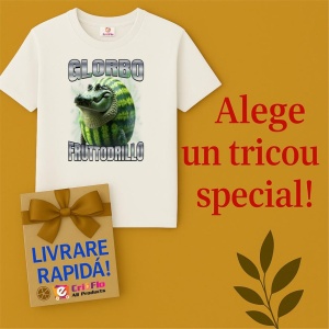 Tricou Barbat Tralalero Tralala cu personajul Glorbo Fruttodrillo - Img 7