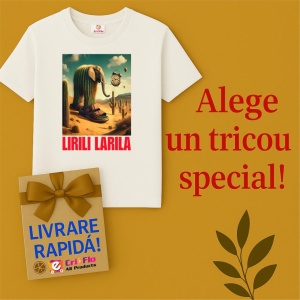 Tricou Barbat Tralalero Tralala cu personajul Lirili Larila - Italian Brainrot Meme - Img 7