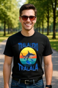 Tricou Barbat Tralalero Tralala cu personajul Tralalero Tralala Funny Italian Brainrot Meme - Img 4