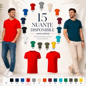 Tricou Bărbați Malfini Gulf 822, 100% Bumbac Organic, 150 g/m², Guler Rotund, Label Free, S–3XL, 15 Culori - Img 8
