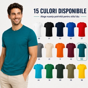 Tricou Bărbați Malfini Origin GOTS 171, 100% Bumbac Organic, 160 g/m², Guler Rotund, Label Free, Mărimi S 3XL, 15 Culori