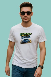 Tricou Barbatii Adevarati Conduc Bmw E90 V2, din bumbac 100% , tricou alb pentru Barbat - Img 2