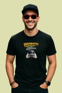Tricou Barbatii Adevarati Conduc Mercedes Camion V3, din bumbac 100%, tricou negru Barbat - Img 2