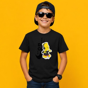 Tricou Bart Simpson Ascultand Muzica Logo Vertical Urban Vibe, din bumbac 100%, tricou negru, Copii | Dama | Barbat - Img 3