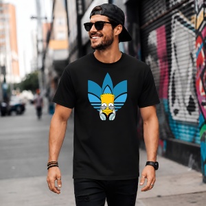 Tricou Bart Simpson Ochelari Soare Logo Albastru Urban Chill Vibe, din bumbac 100%, tricou negru, Copii | Dama | Barbat - Img 5