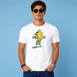 Tricou Bart Simpson Stil Urban Trist Albastru Galben Street Fashion, din bumbac 100% Copii | Dama | Barbat