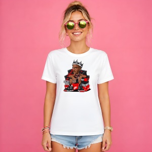 Tricou Baschetbalist Cu Coroana, din bumbac 100% Copii | Dama | Barbat - Img 3