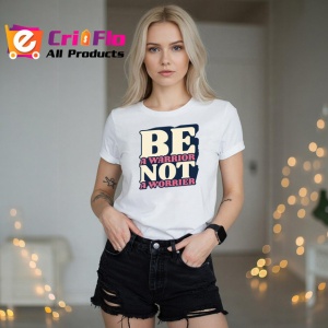 Tricou Be A Warrior Not A Worrier Text Seo, din bumbac 100% , tricou alb pentru Copii | Dama | Barbat - Img 7