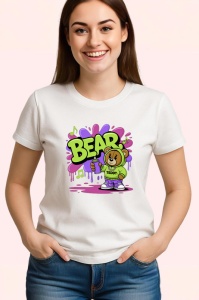 Tricou Bear teddy funky hoodie cu note muzicale Copii | Dama | Barbat Barbat - Img 3