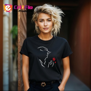 Tricou Beauty And The Beast Silhouette, din bumbac 100%, tricou negru, Dama | Barbat - Img 5