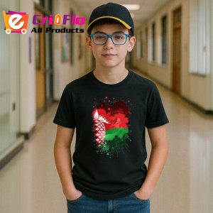 Tricou Belarus Steag Splash Art, Copii | Dama | Barbat, culoare negru - Img 9