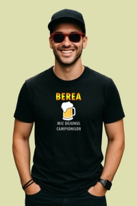 Tricou Berea Mic Dejunul Campionilor Amuzant, din bumbac 100%, tricou negru Dama | Barbat - Img 2