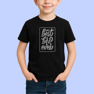 Tricou Best Bro Ever Font Elegant Negru, din bumbac 100%, tricou negru Copii | Dama | Barbat