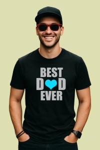 Tricou Best Dad Ever, din bumbac 100%, tricou negru, Dama | Barbat - Img 2
