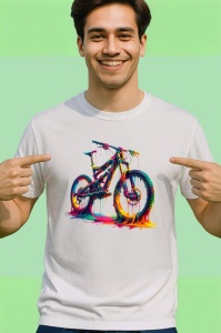 Tricou Bicicleta de munte graffiti cu fundal deschis Copii | Dama | Barbat - Img 2