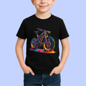 Tricou Bicicleta de munte graffiti cu fundal deschis Copii | Dama | Barbat, culoare negru - Img 4