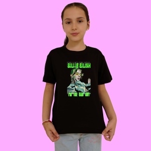 Tricou Billie Eilish - I'm the Bad Guy, muzica Hip-Hop / Pop, Dama | Barbat | Copii, Culoare Negru - Img 2