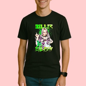 Tricou Billie Eilish - Neon Look, muzica Hip-Hop, Dama | Barbat | Copii, Culoare Negru