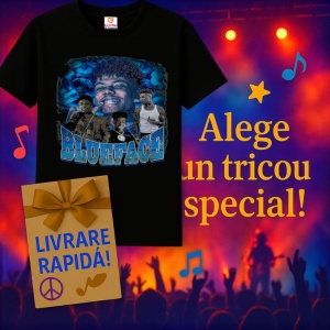 Tricou Blueface - White Duo, muzica Pop / R&B / Reggae, Dama | Barbat | Copii, Culoare Negru - Img 7