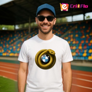 Tricou Bmw2 Sarpe Galben Asteptand Sa Atace | Unisex Dama si Barbat - Img 3