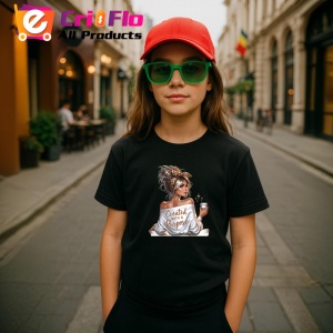 Tricou Boss girl created with a purpose, boss girl creata cu un scop, Copii | Dama | Barbat , tricou negru - Img 5